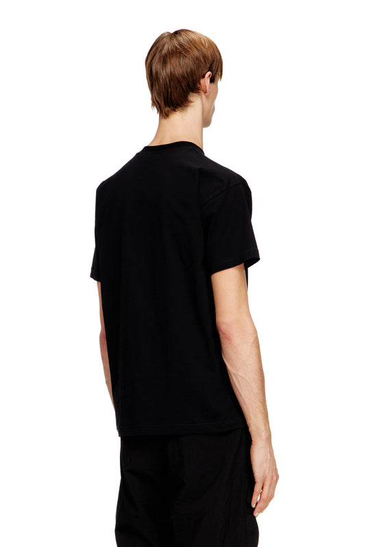 Regular cotton T-shirt with Diesel embroidery (1)