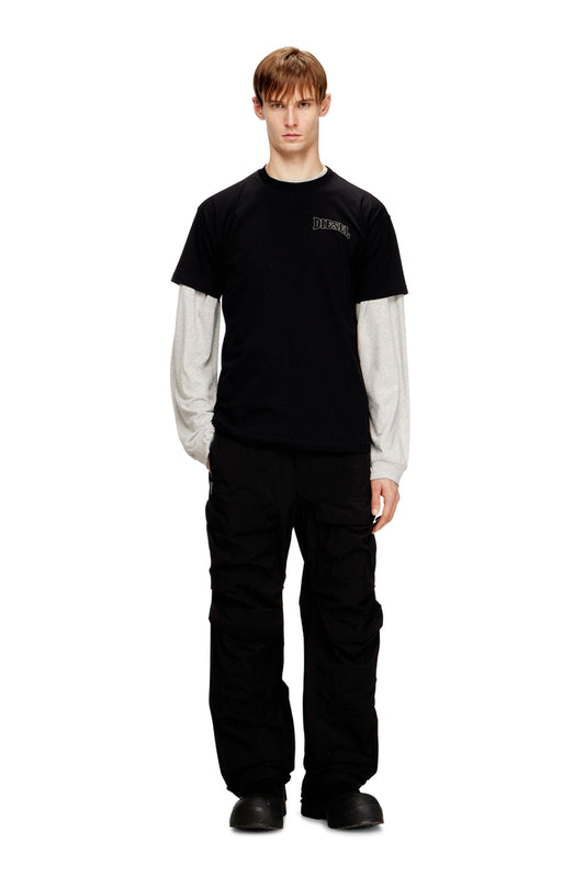 Regular cotton T-shirt with Diesel embroidery (2)
