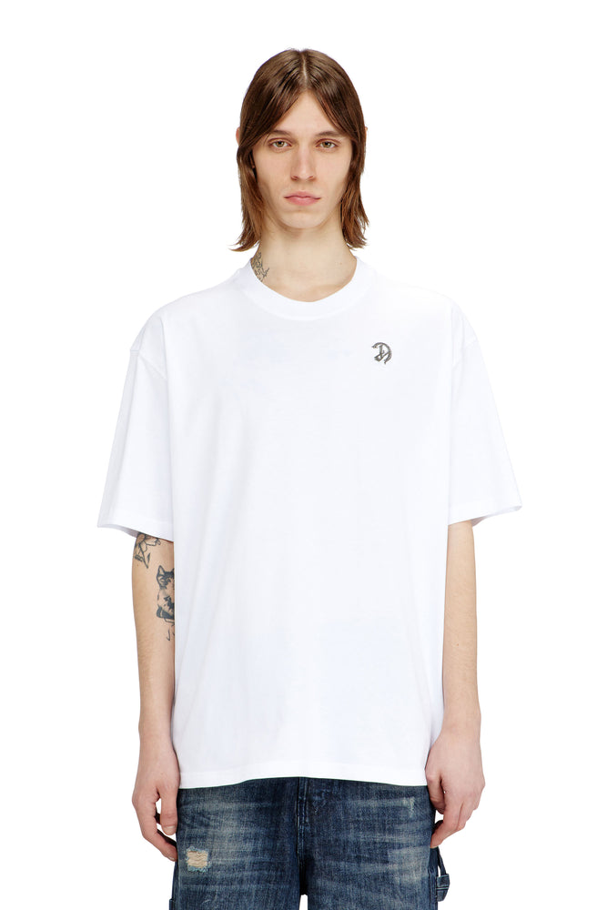 T-shirt with logo patch and graphic print