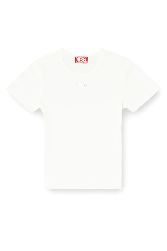 Slim ribbed T-shirt with metallic Oval D (3)