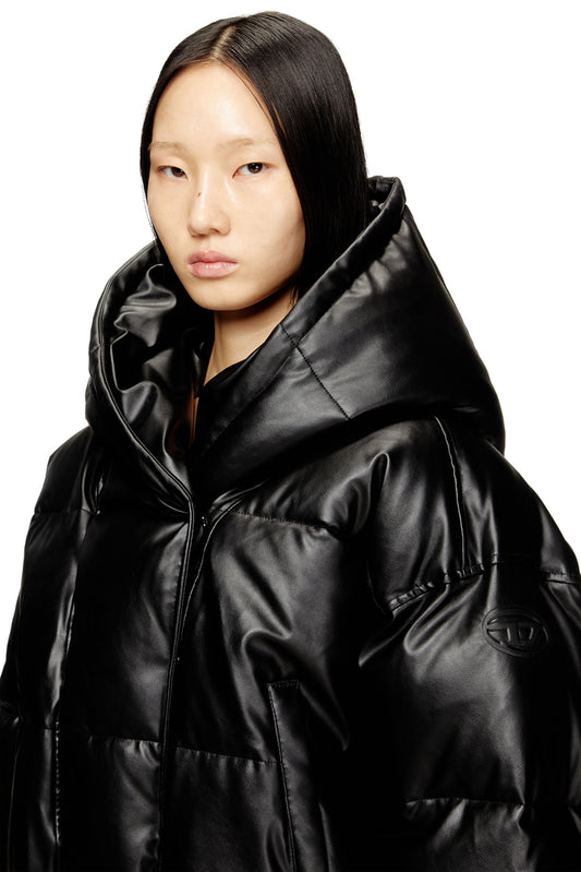 Hooded puffer jacket in coated fabric (2)