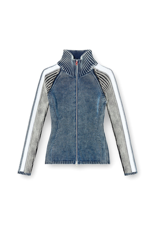 Zip-up cardigan with sporty bands (4)