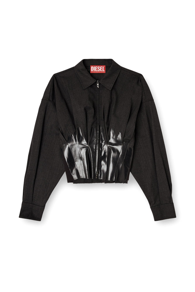 Tailoring shirt-jacket with coated pleats (4)