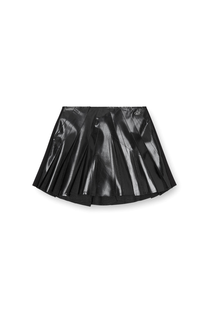 Short pleated skirt in coated suiting (3)