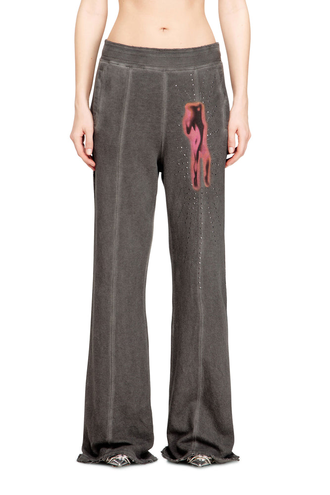 Cotton pants with prints and studs