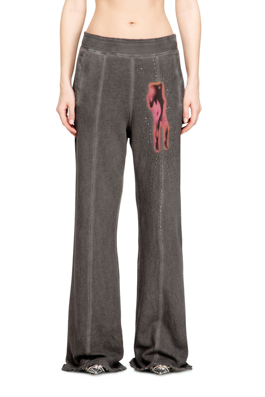 Cotton pants with prints and studs