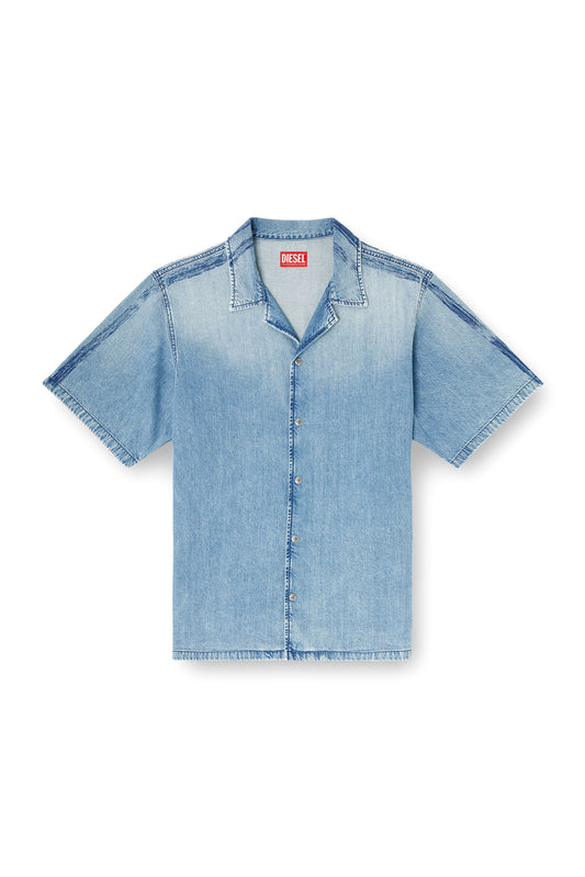 Shirt in fluid denim with logo print (3)