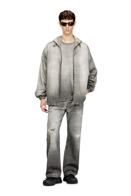 Denim T-shirt with trompe l'oeil treated effect (2)