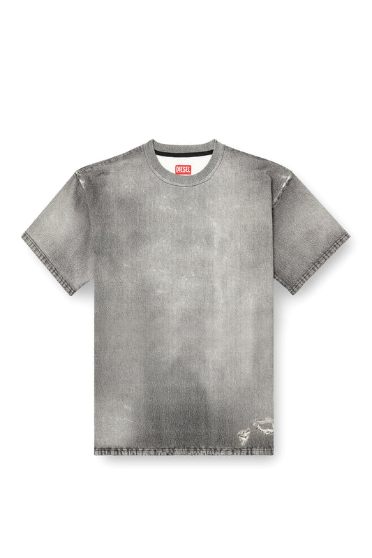 Denim T-shirt with trompe l'oeil treated effect (3)