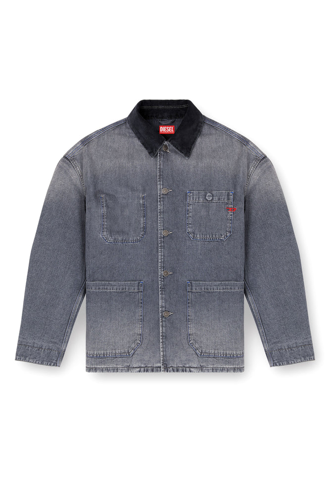 Utility-style denim jacket with contrasting collar (6)