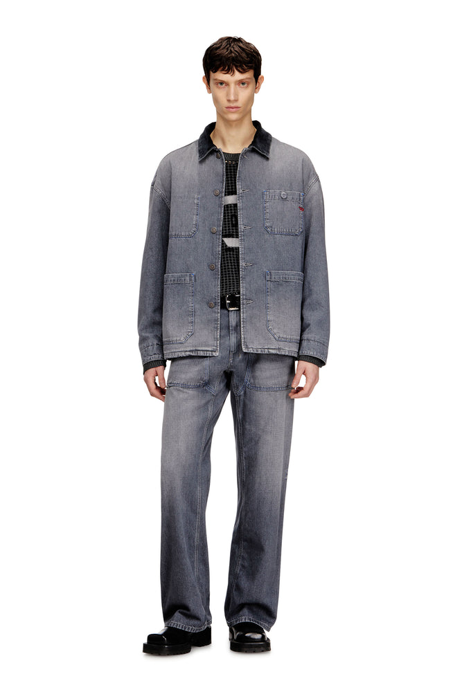 Utility-style denim jacket with contrasting collar (3)
