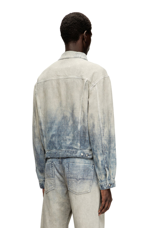 Trucker jacket in Prince of Wales jacquard denim (1)