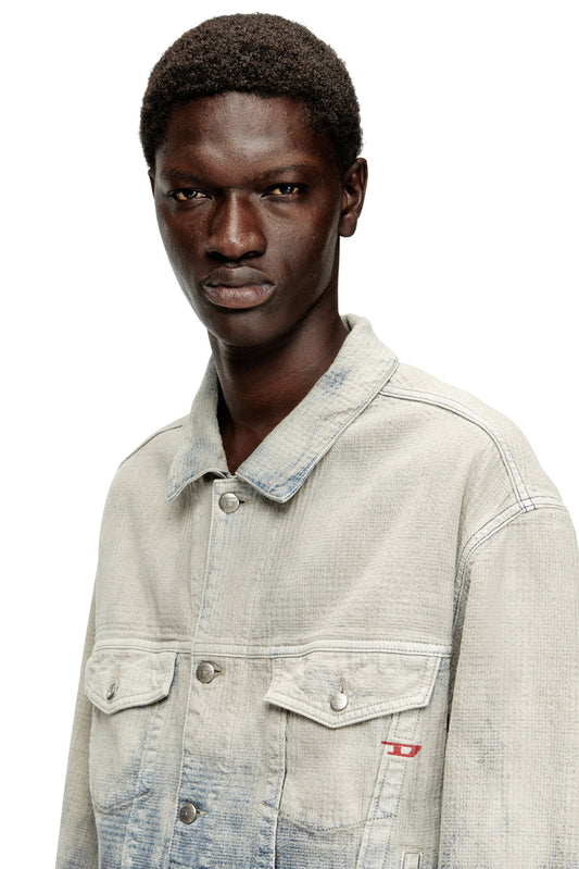 Trucker jacket in Prince of Wales jacquard denim (2)