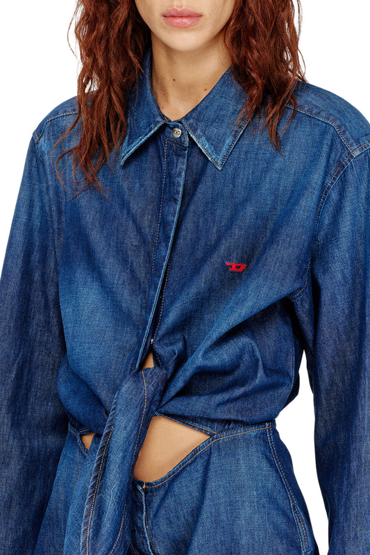 Short dress in clean-wash denim (2)