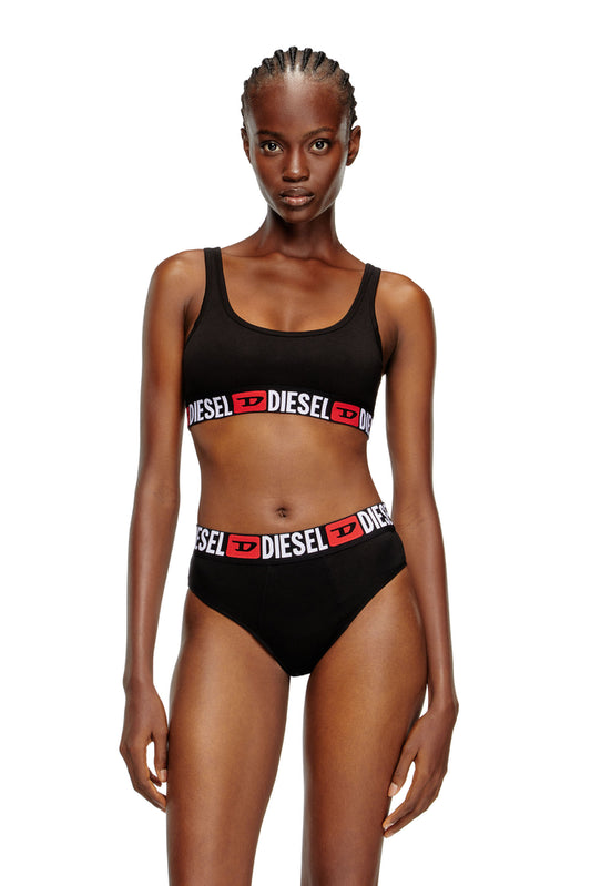 Cotton bralette with logo