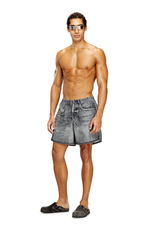 Swim shorts with denim trompe l'oeil print (2)