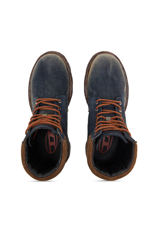 D-Hammer-Combat boots in denim and suede (4)