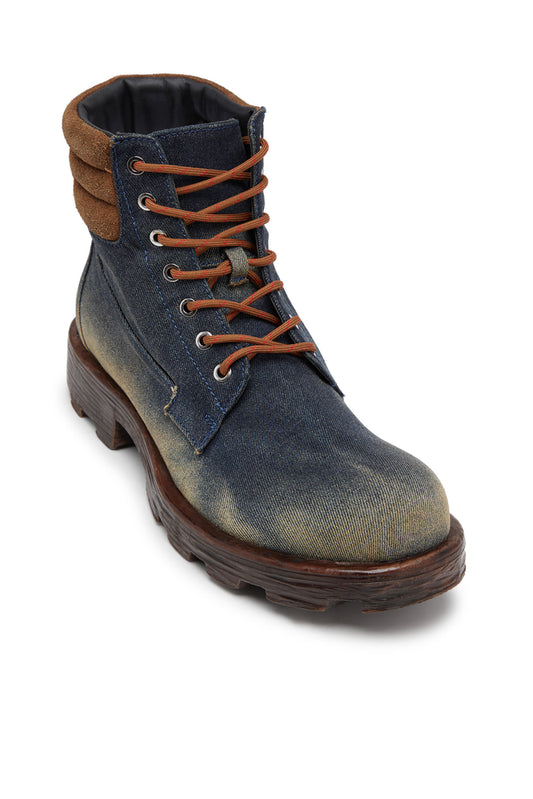 D-Hammer-Combat boots in denim and suede (5)