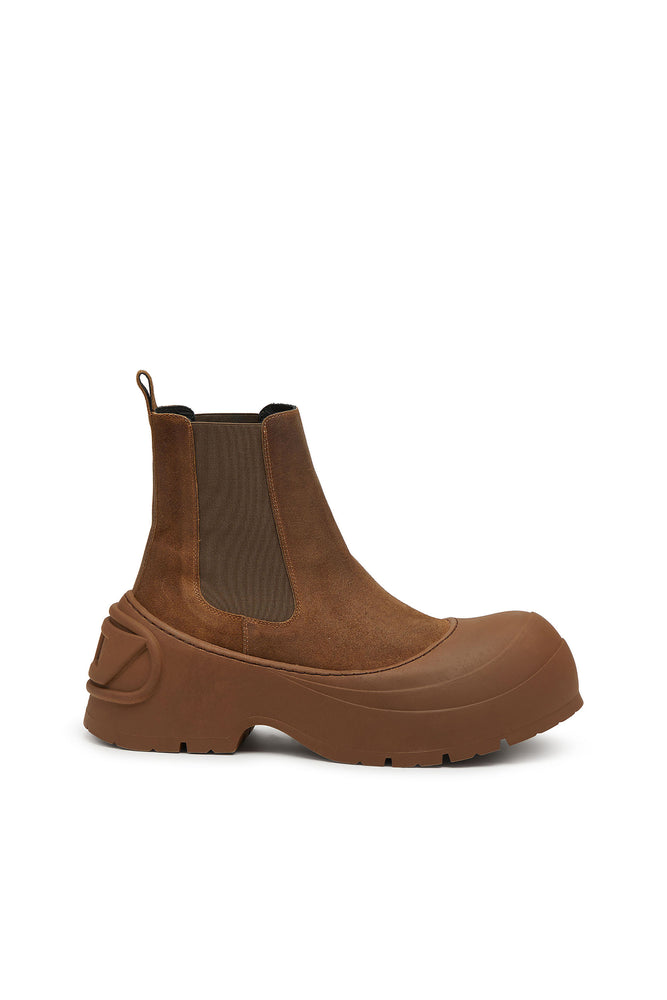 D-Donald-Chelsea boots in waxed suede and rubber