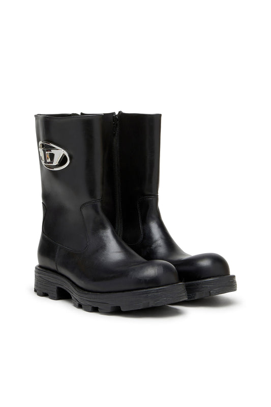 D-Hammer-Cut-out leather boots with logo hardware (1)