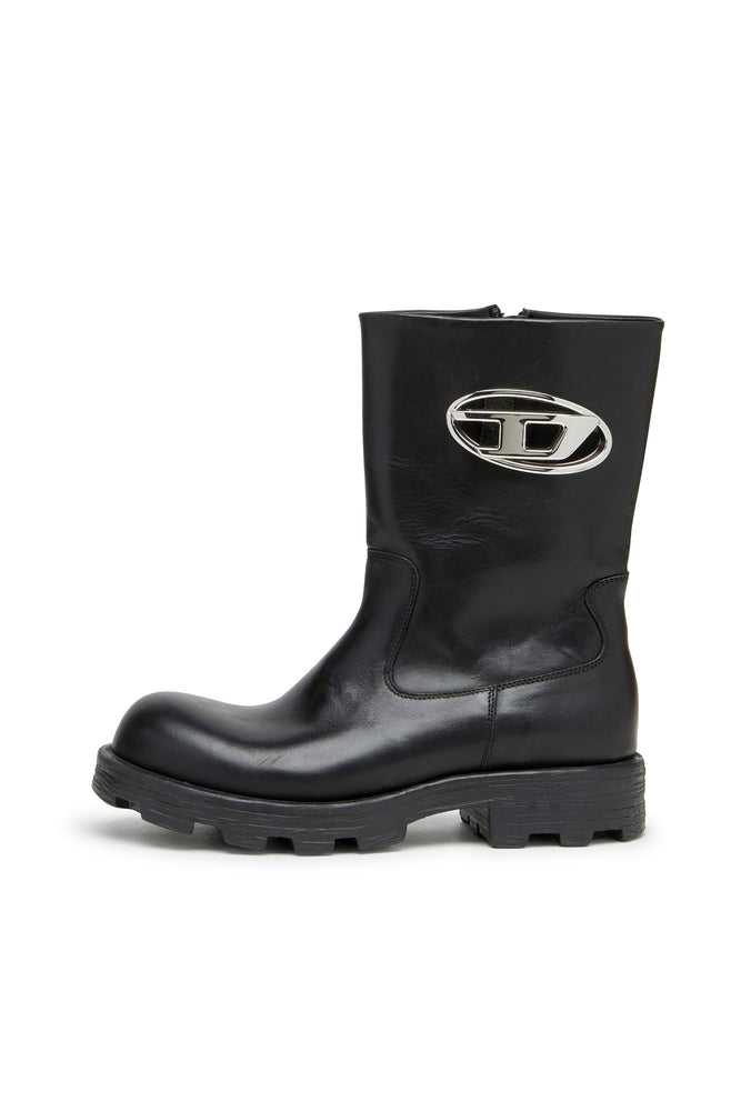 D-Hammer-Cut-out leather boots with logo hardware (6)