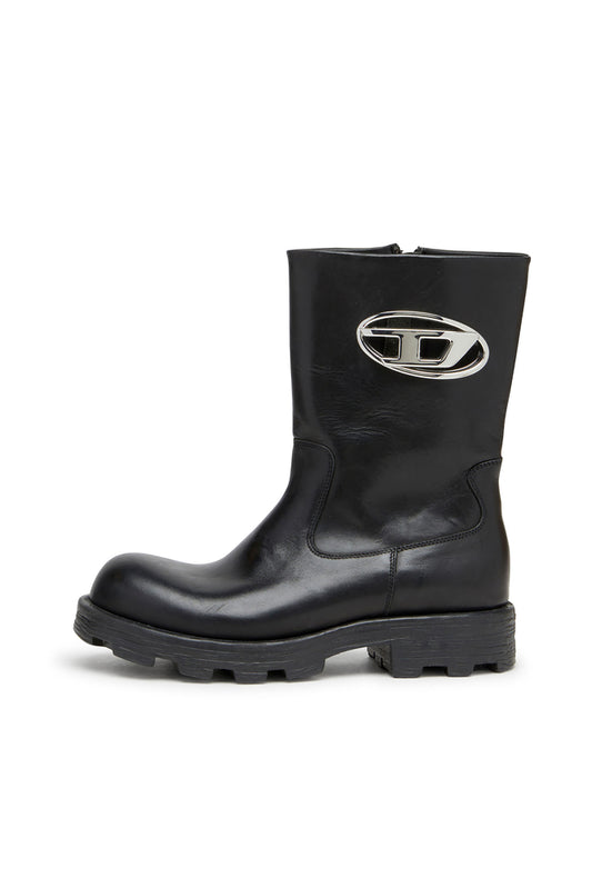D-Hammer-Cut-out leather boots with logo hardware (6)