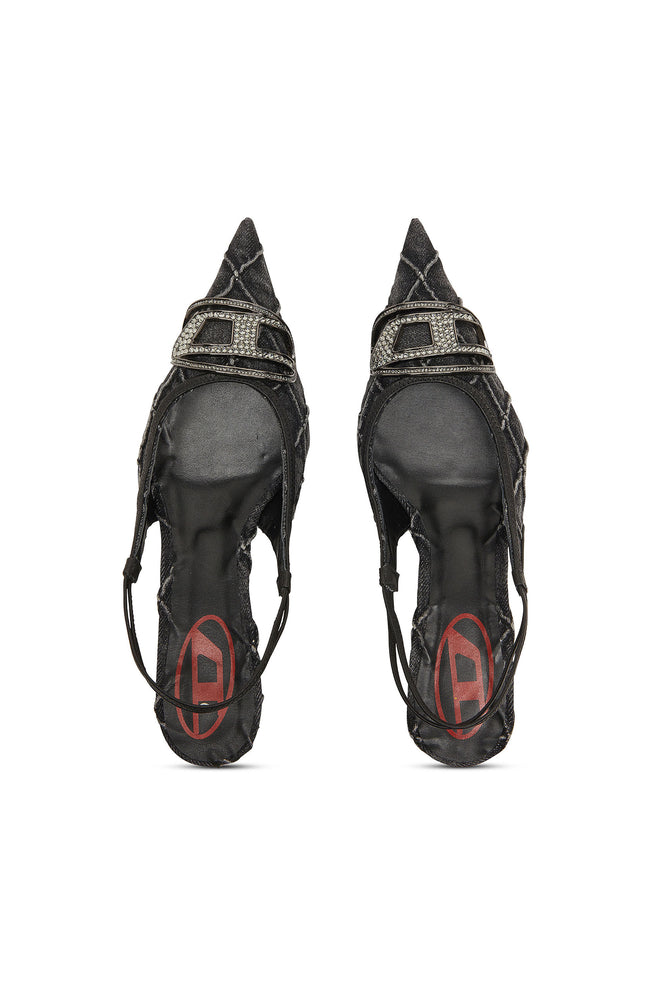 D-Venus-Crystal-logo quilted-denim slingback pumps (4)