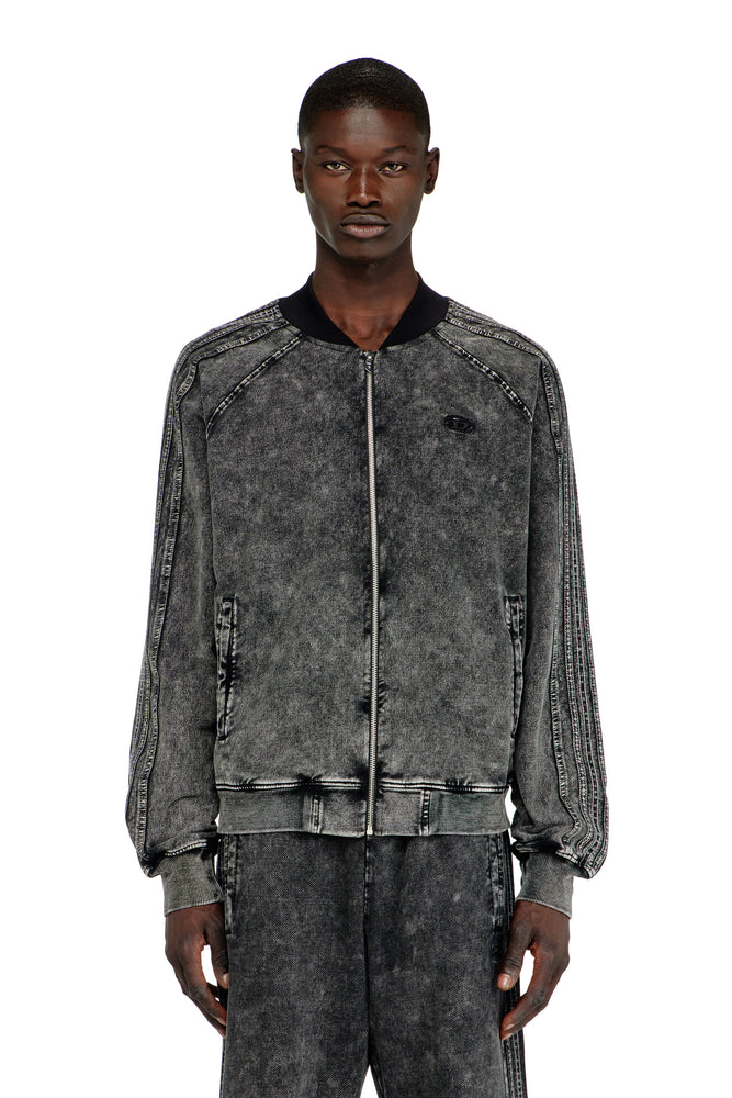 Zip-up sweatshirt with sleeve bands
