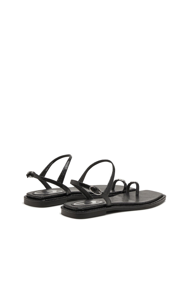 D-AMBER - Sandals in leather with metallic logo (2)