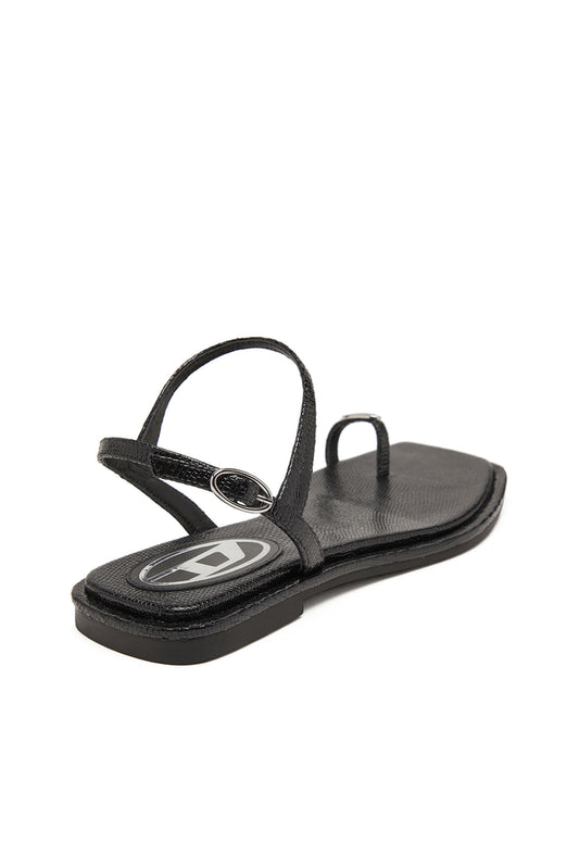 D-AMBER - Sandals in leather with metallic logo (3)