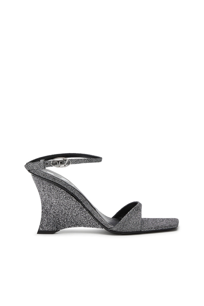 D-Amber-Wedge sandals in Lurex fabric