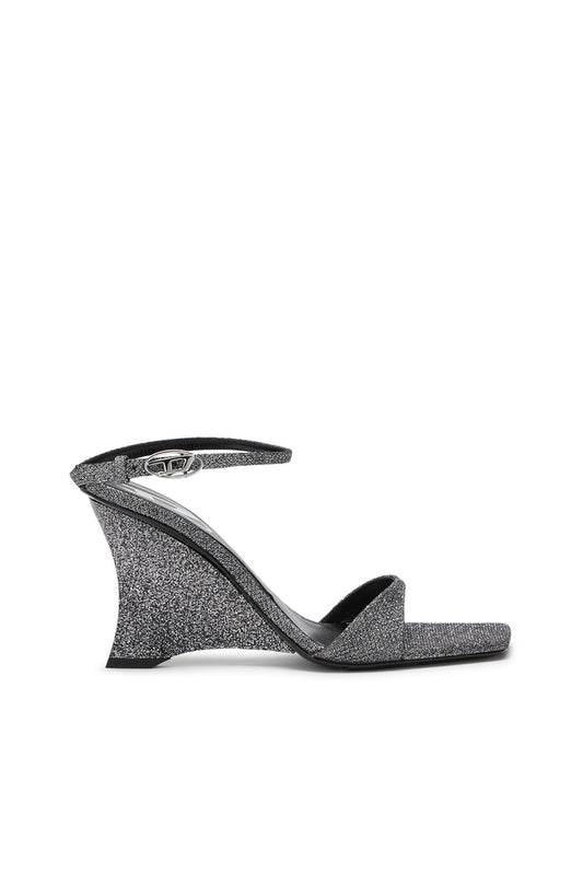 D-Amber-Wedge sandals in Lurex fabric