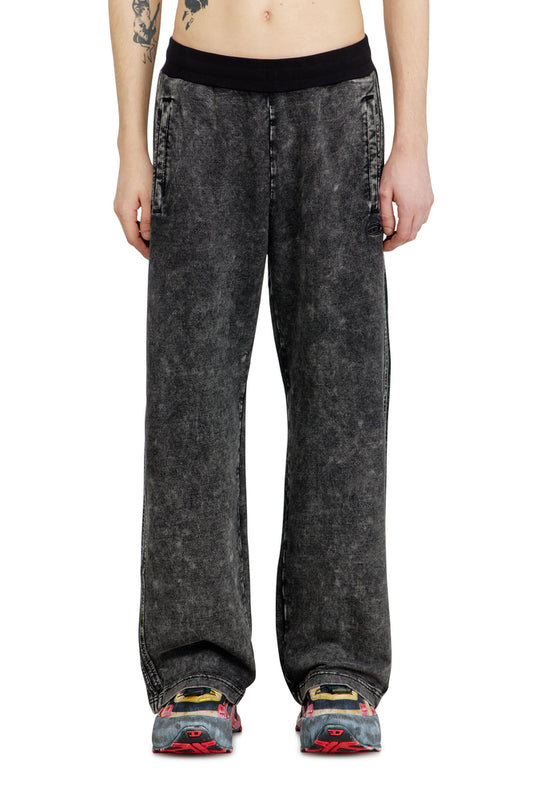 Denim-look sweatpants with side bands