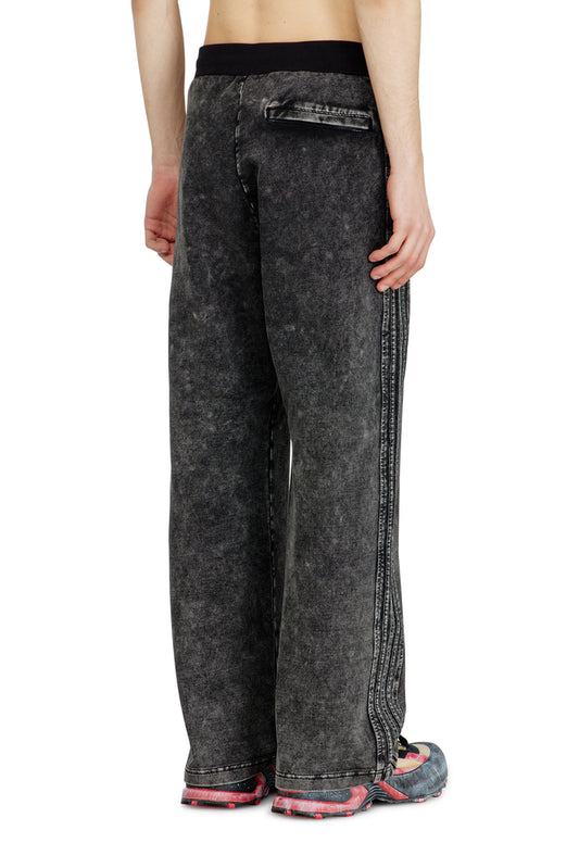 Denim-look sweatpants with side bands (1)