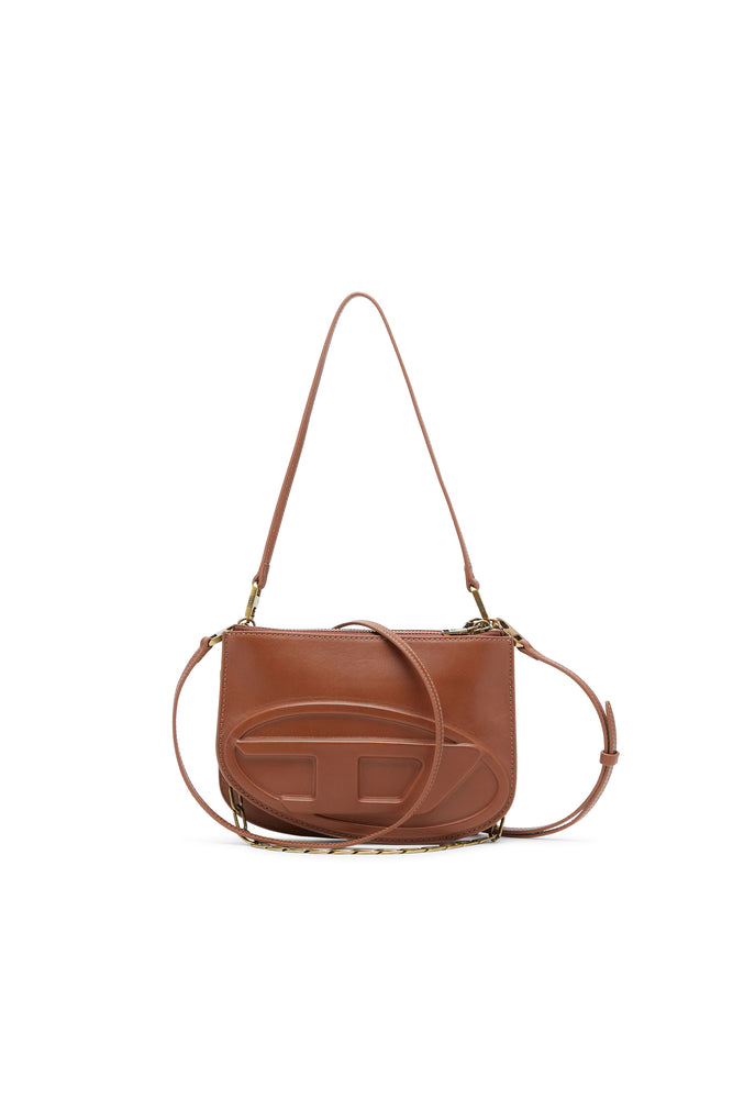 1DR Twin-Double-pouch shoulder bag in pull-up leather