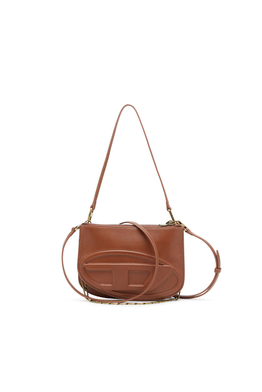 1DR Twin-Double-pouch shoulder bag in pull-up leather