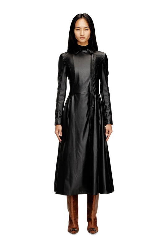 Midi coat dress with biker details