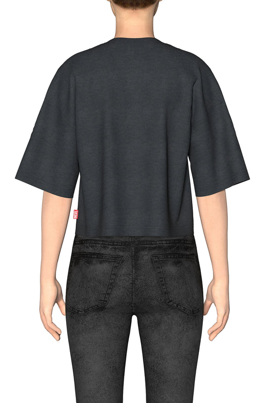 Crop T-shirt with embossed Oval D (1)