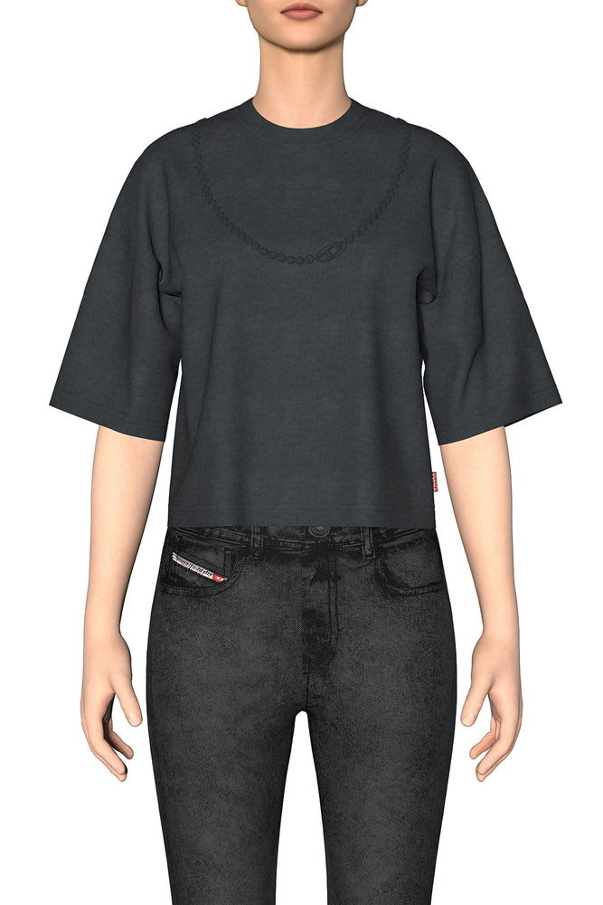 Crop T-shirt with embossed Oval D