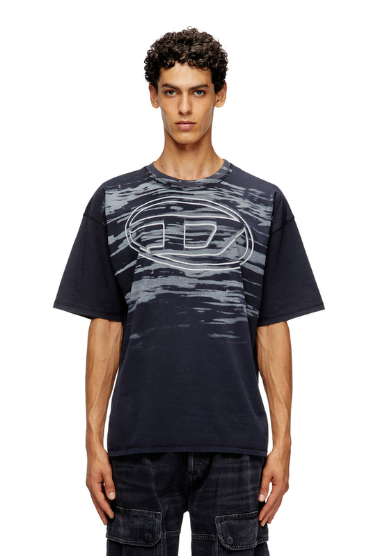 Cotton T-Shirt With Oval D Print