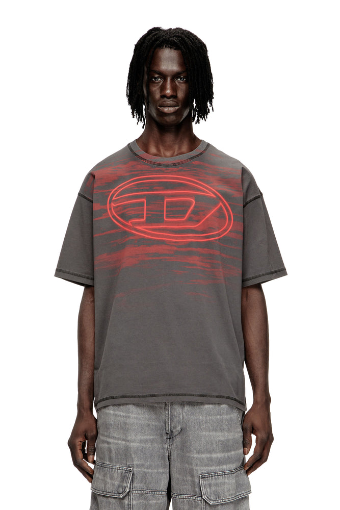 Cotton T-Shirt With Oval D Print