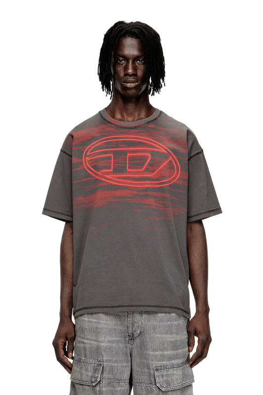 Cotton T-Shirt With Oval D Print