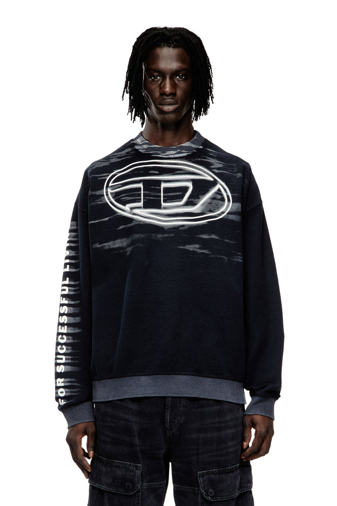 Cotton Sweatshirt With Oval D Print