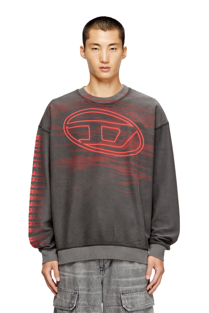 Cotton Sweatshirt With Oval D Print