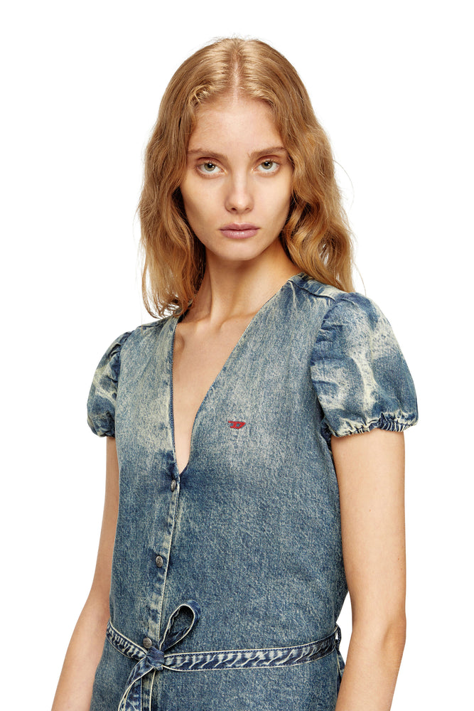 Denim Dress With A Waist Belt (2)
