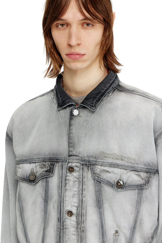 Trucker jacket in soft skeleton denim (2)