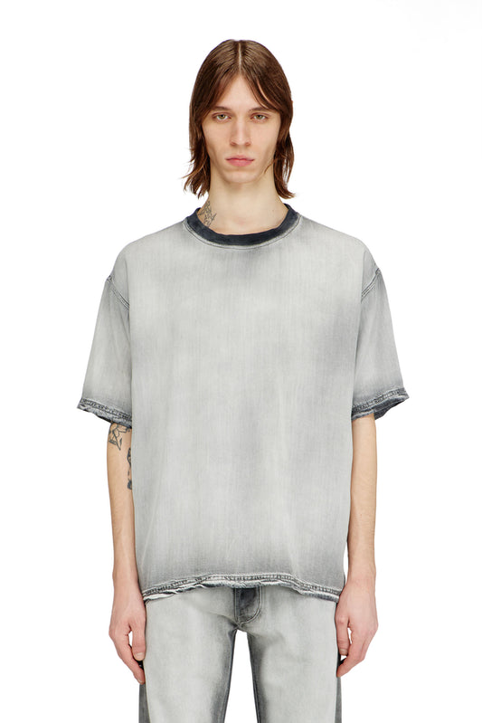 T-shirt in fluid skeleton Tencel denim