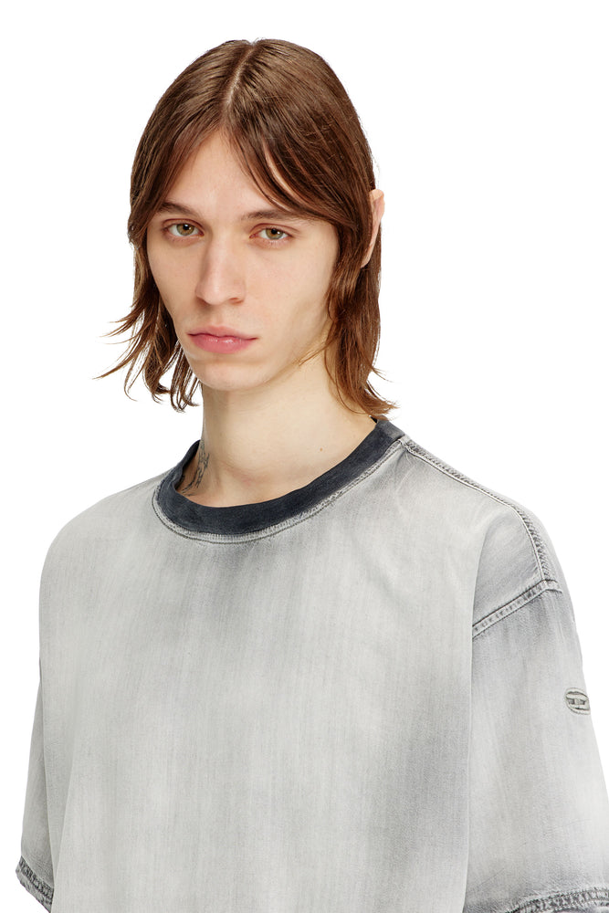 T-shirt in fluid skeleton Tencel denim (2)