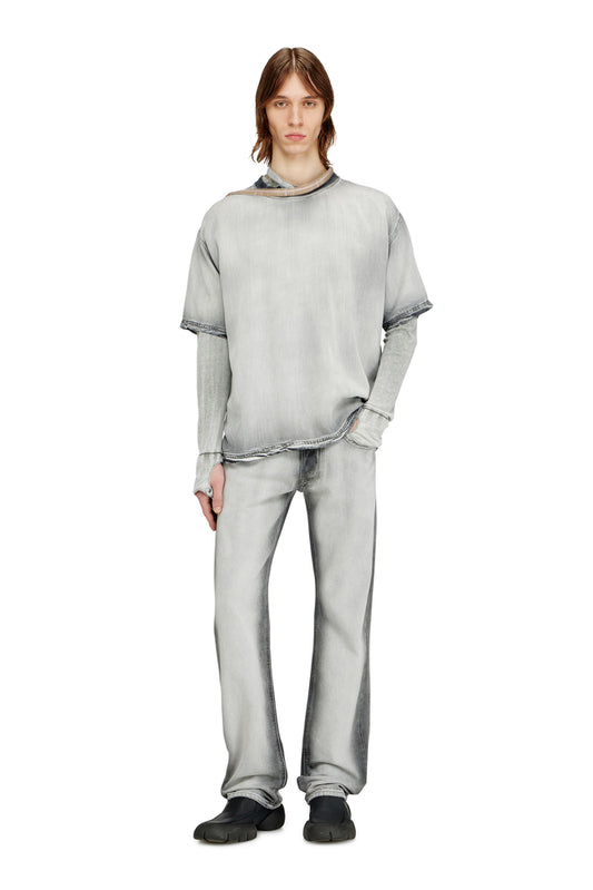 T-shirt in fluid skeleton Tencel denim (3)