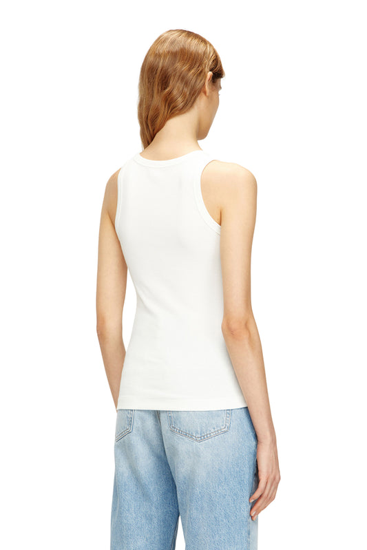 Slim ribbed tank top with metallic Oval D (1)